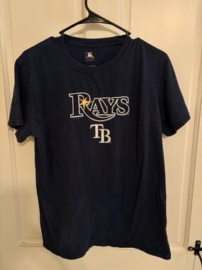 Genuine Merchandise Navy Tampa Bay Rays Logo Tee with Gold Accent